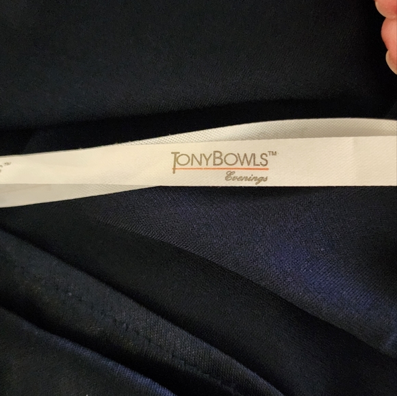 Tony Bowls Size 0 Dark Blue Sequined Prom Dress - worn one time - Picture 8 of 11